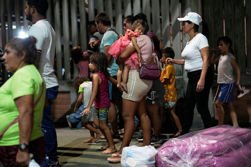 People displaced by violence in northern Colombia, where rebels of the National Liberation Army, or ELN, have been clashing with former members of the Revolutionary Armed Forces of Colombia (Fernando Vergara/AP)