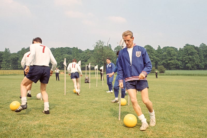 George Eastham in training ahead of the 1966 World Cup