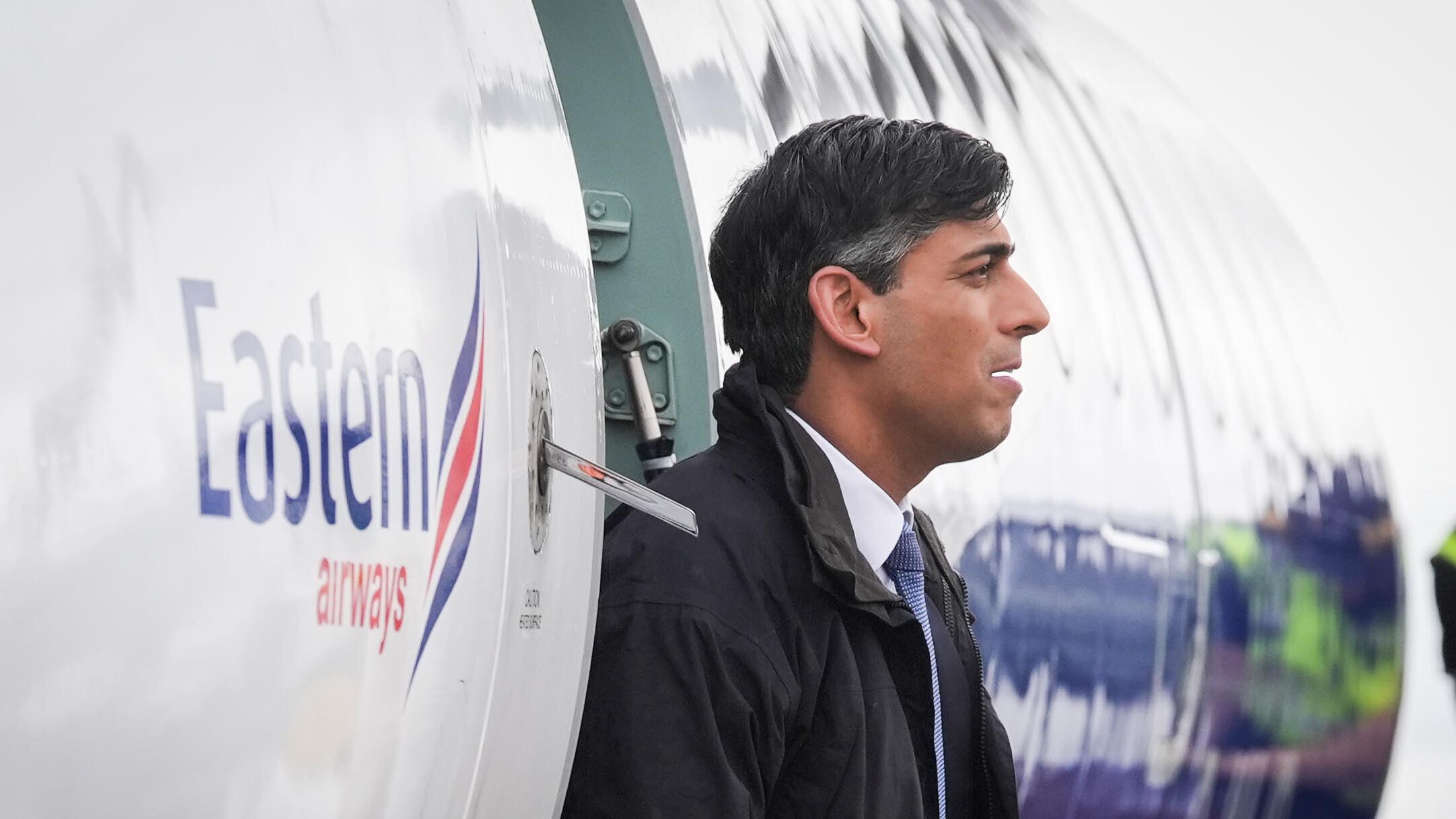 Prime Minister Rishi Sunak arrives at Birmingham Airport, while on the General Election campaign trail