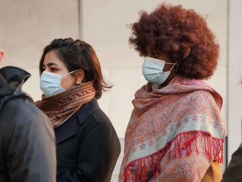 Heba Alhayek, 29, (left) and Pauline Ankunda, 26, arrive at Westminster Magistrates’ Court