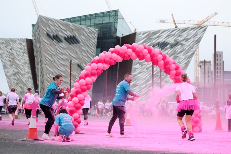 Cancer Focus 5k Pink Run on the Titanic Slipways. PICTURE: MAL MCCANN