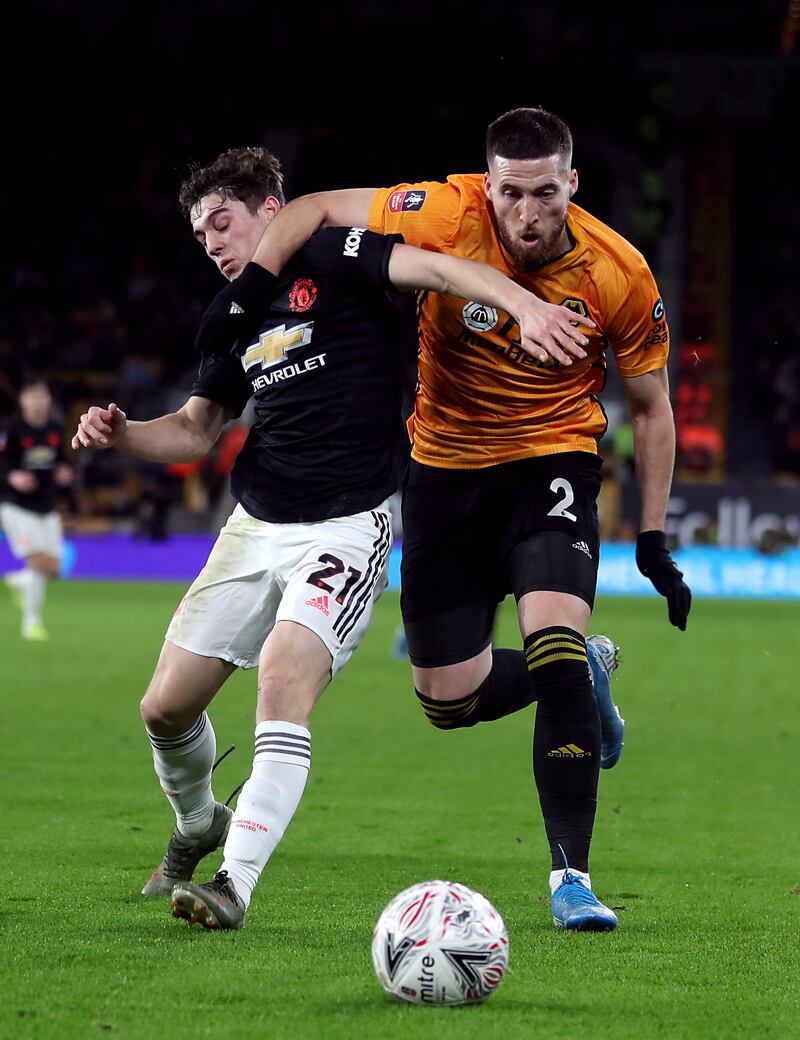 Matt Doherty (right) in action during the 2019 FA Cup quarter-finals