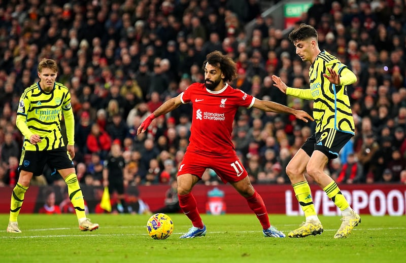 Liverpool’s Mohamed Salah in action