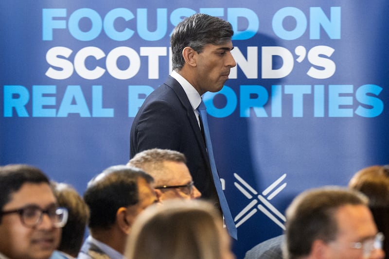 Prime Minister Rishi Sunak at the launch of the Scottish Conservative manifesto in Edinburgh