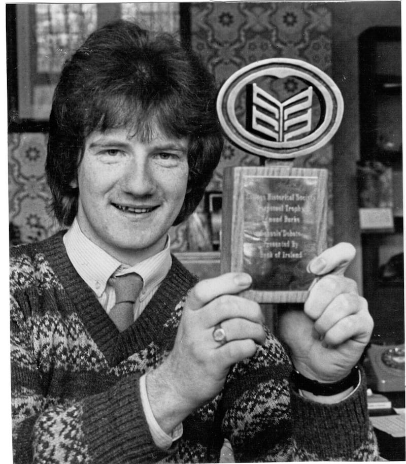 Photographic proof that Jake was actually young, once: the comedian won the All-Ireland Schools Debating Competition as a pupil at St Patrick's College, Bearnageeha. Nice hair. 