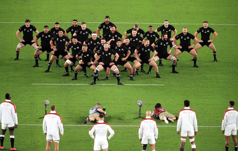 England respond to the Haka at the 2019 World Cup