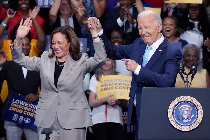 Joe Biden will address the DNC on Monday and hand off to Kamala Harris (AP Photo/Stephanie Scarbrough)