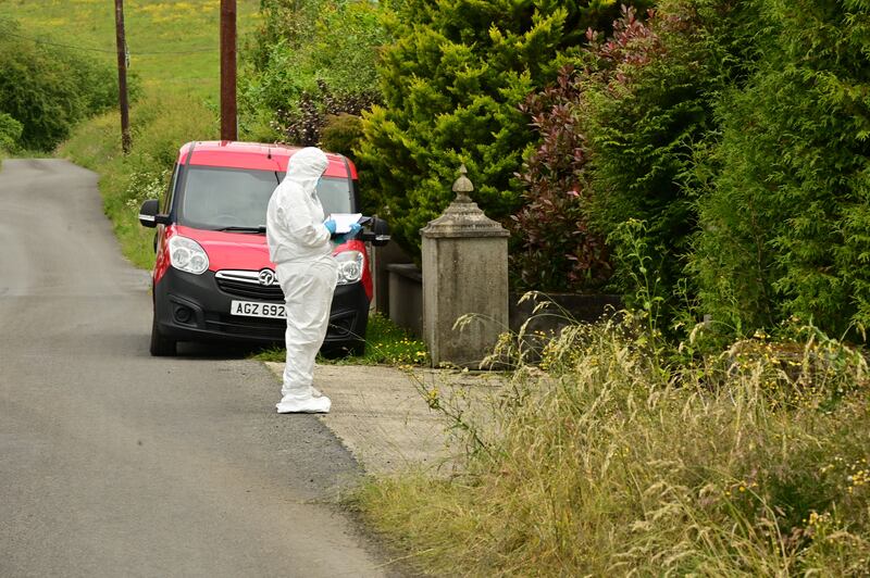 PACEMAKER BELFAST  17/06/2024
A murder investigation has begun after a pensioner was found dead with serious head injuries in a house in Crossmaglen, County Armagh.
The man in his 70s was found in the bathroom of a home on the Annaghmare Road on Saturday evening.
A 67-year-old man has been arrested on suspicion of murder.
Enquiries are underway to establish the circumstances surrounding the man's death. Officers remain at the scene.
Photo Arthur Allison/Pacemaker Press