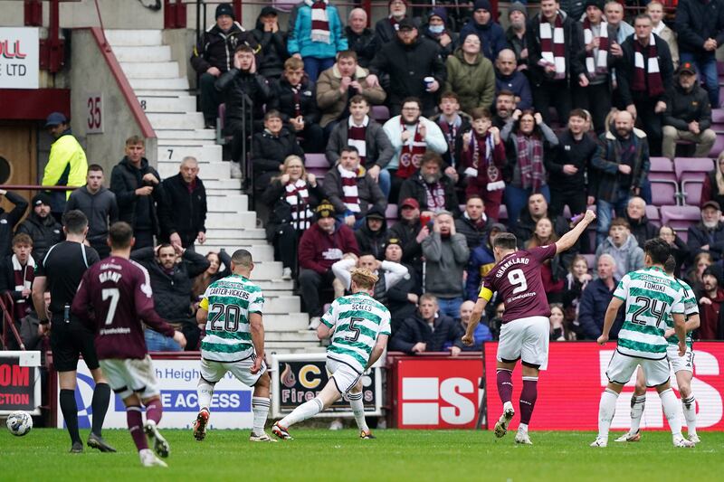 Lawrence Shankland fires home against Celtic