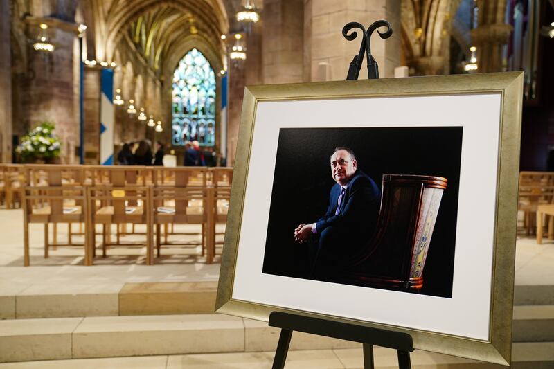 The memorial service was held after Alex Salmond’s sudden death in October while at a conference in North Macedonia.