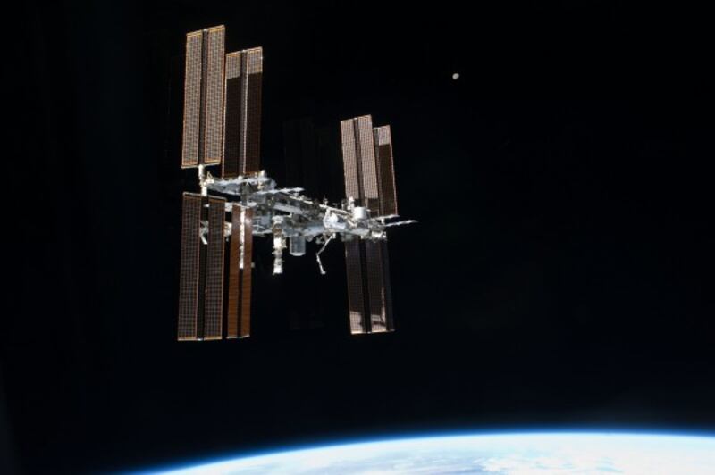 The International Space Station above the earth