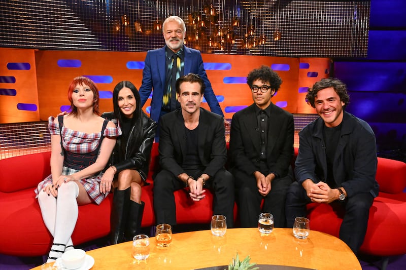 Lady Gaga, Demi Moore, Colin Farrell, Richard Ayoade, Jack Savoretti and host Graham Norton