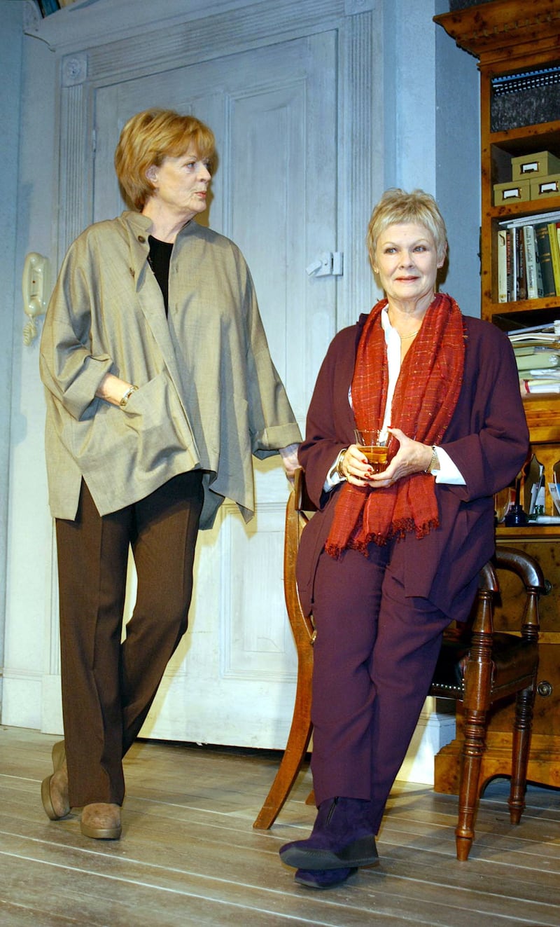 Dame Maggie Smith and Dame Judi Dench during rehearsals for The Breath Of Life at the Theatre Royal Haymarket