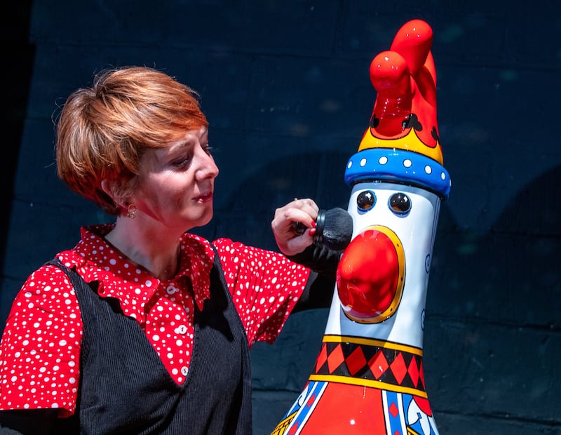 The Grand Appeal’s creative lead Emily Golden with King of Diamonds – a playful Feathers McGraw sculpture