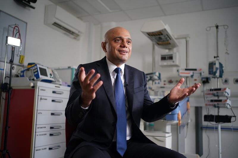 Sajid Javid during a visit to Great Ormond Street Hospital, London, in 2022 when he was health secretary