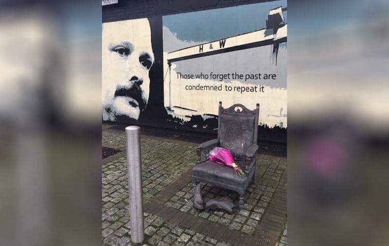 Flowers at David Ervine's memorial in east Belfast. Picture by John Kyle, Twitter &nbsp;