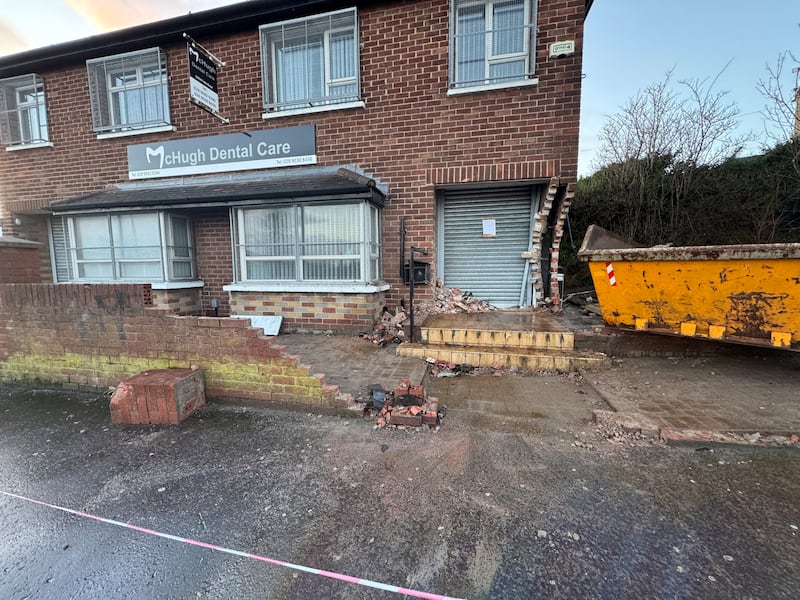 Damage caused to a Dentist surgery in West Belfast
PICTURE COLM LENAGHAN