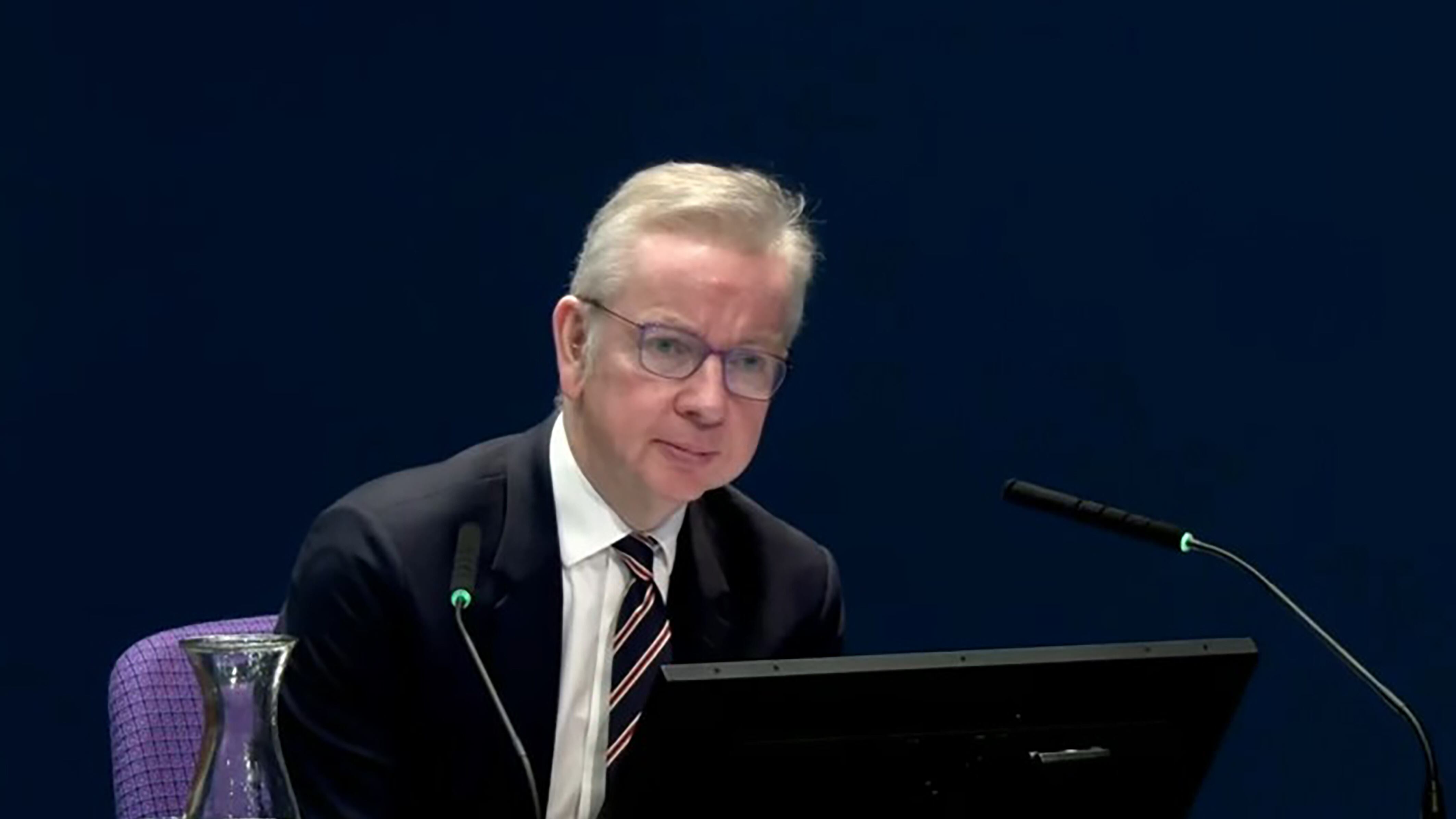 Levelling Up Secretary Michael Gove giving evidence to the UK Covid-19 inquiry in Edinburgh