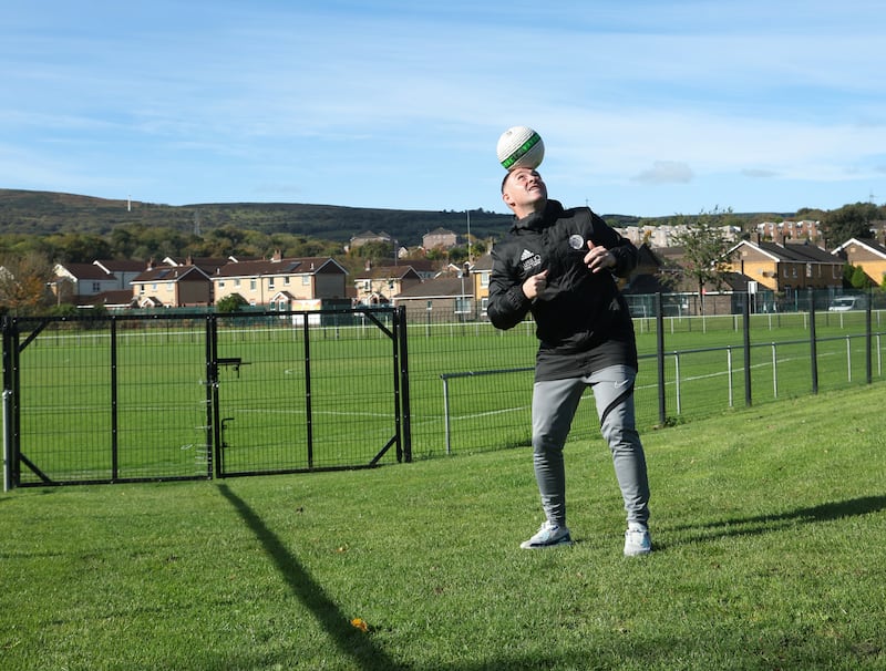 Former Cliftonville Player Jody Lynch speak to the Irish News.
PICTURE COLM LENAGHAN