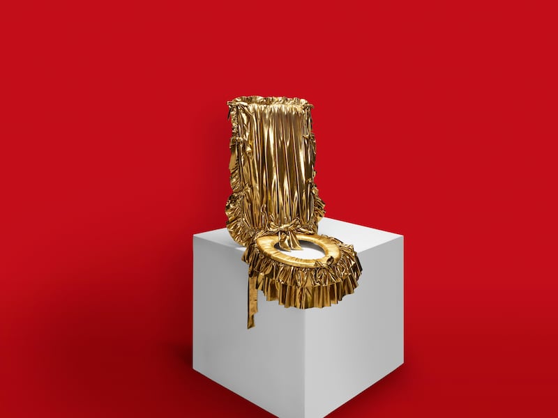 Pam Hogg’s toilet seat The Throne for WaterAid’s Best Seat In The House auction in partnership with British Art Fair