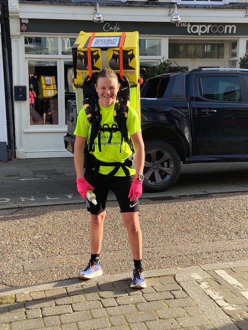 Laura Bird is hoping to break the record for running the marathon while carrying a household appliance