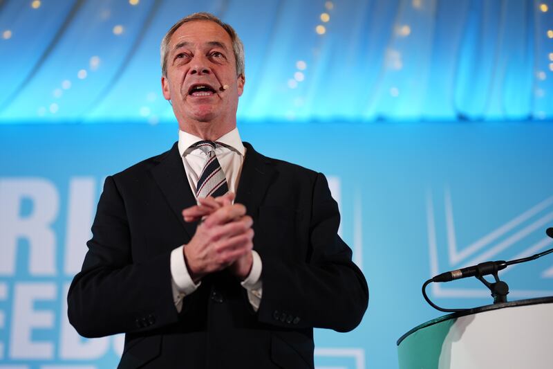 Reform UK leader Nigel Farage spoke at the rally