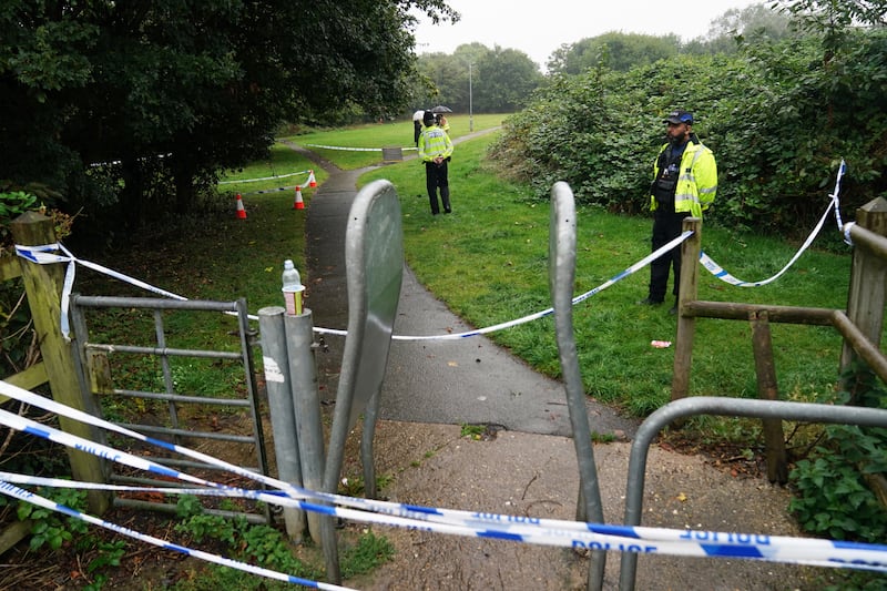 Police officers at the scene in Franklin Park