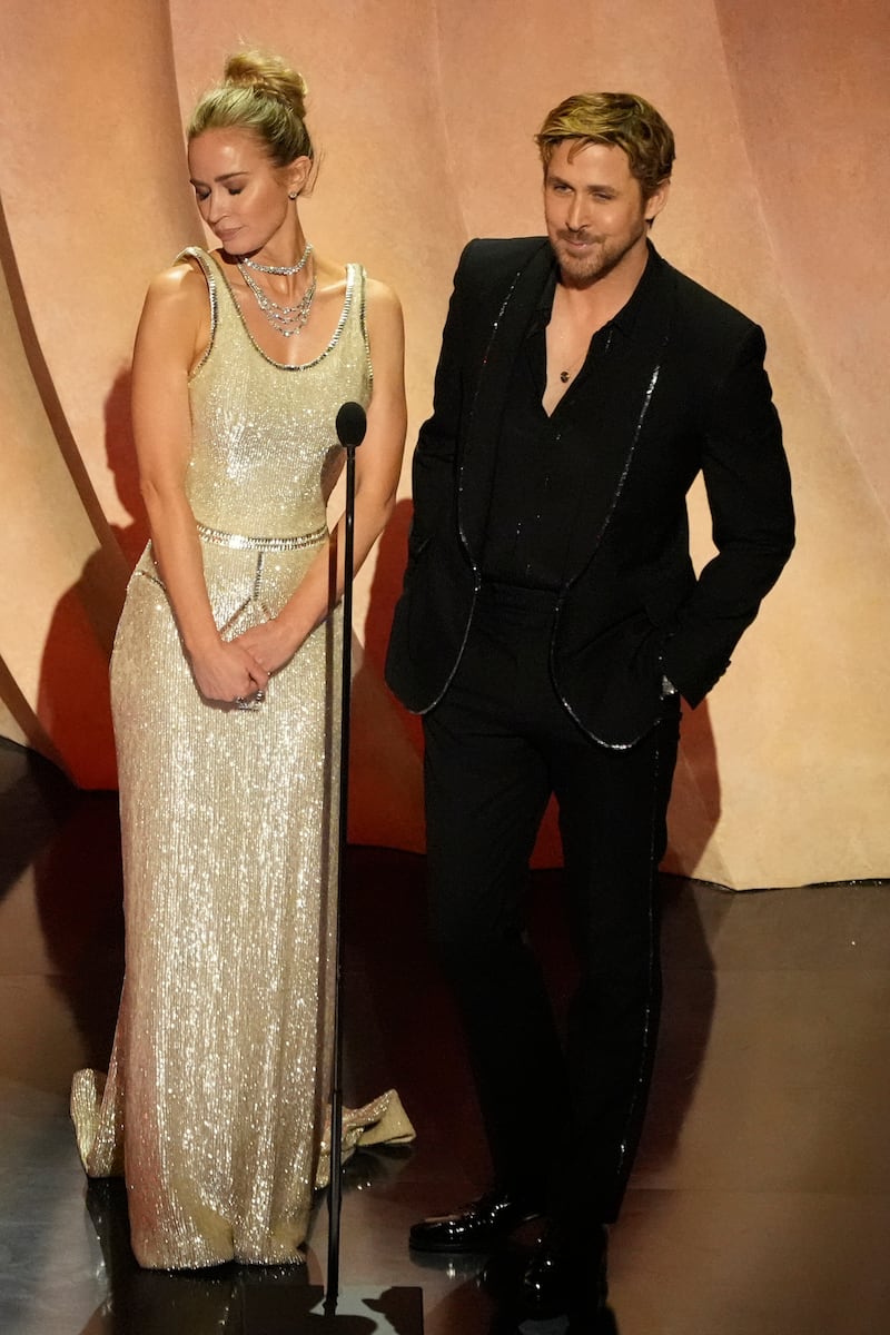 Emily Blunt and Ryan Gosling took to the stage during the Oscars (Chris Pizzello/AP)