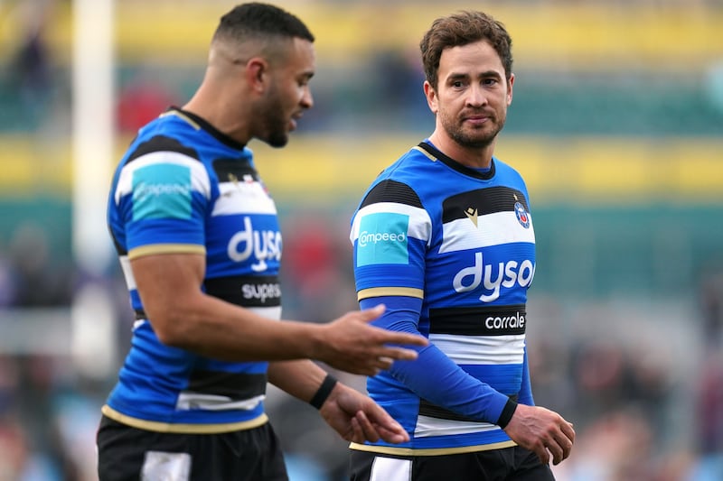 Danny Cipriani (right) during the closing chapter of his rugby career at Bath