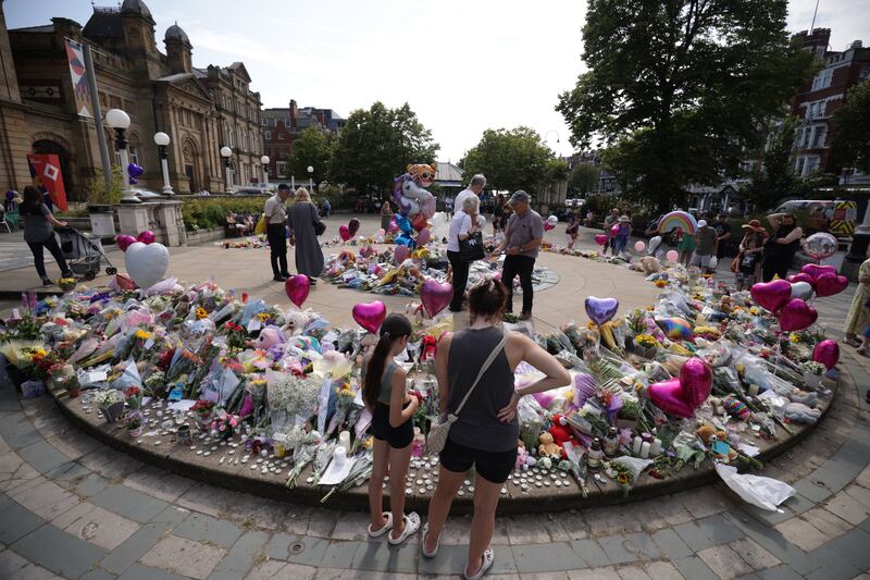 Flowers and tributes left for the victims of the Southport attack