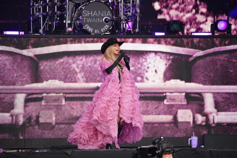 Shania Twain was performing on the Pyramid Stage