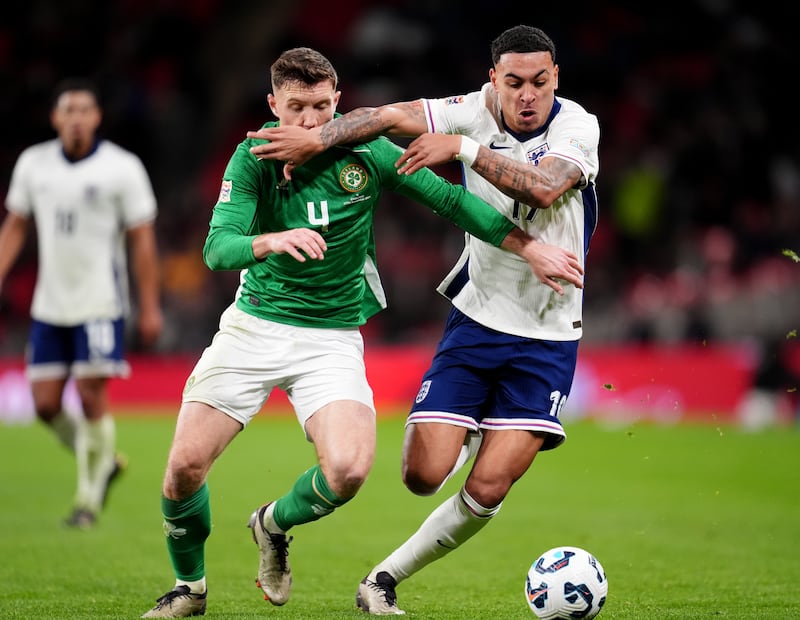 Morgan Rogers (right) won his first two England caps during the international break