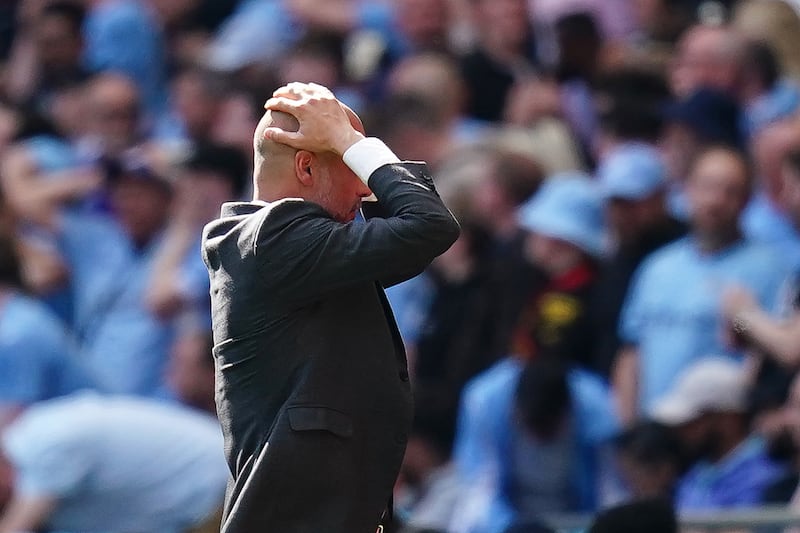 Guardiola’s side were beaten by Manchester United in the FA Cup final