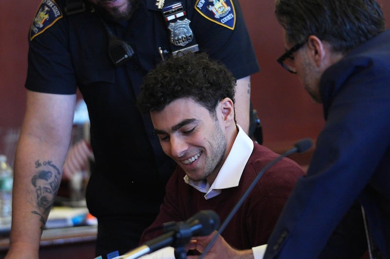 Luigi Mangione appears in Manhattan Criminal court for his arraignment on state murder and terror charges in the killing of UnitedHealthcare chief executive Brian Thompson (Curtis Means/Pool via AP)