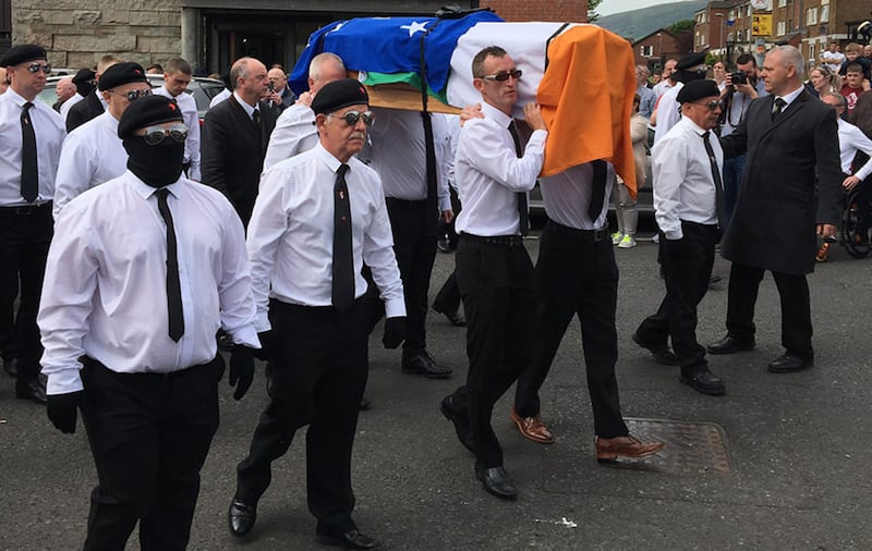 The funeral has taken place in west Belfast of Martin McElkerney&nbsp;