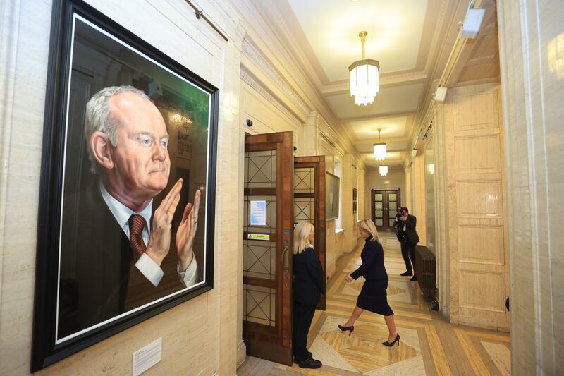 Michelle O’Neill in the Great Hall at Parliament Buildings at Stormont