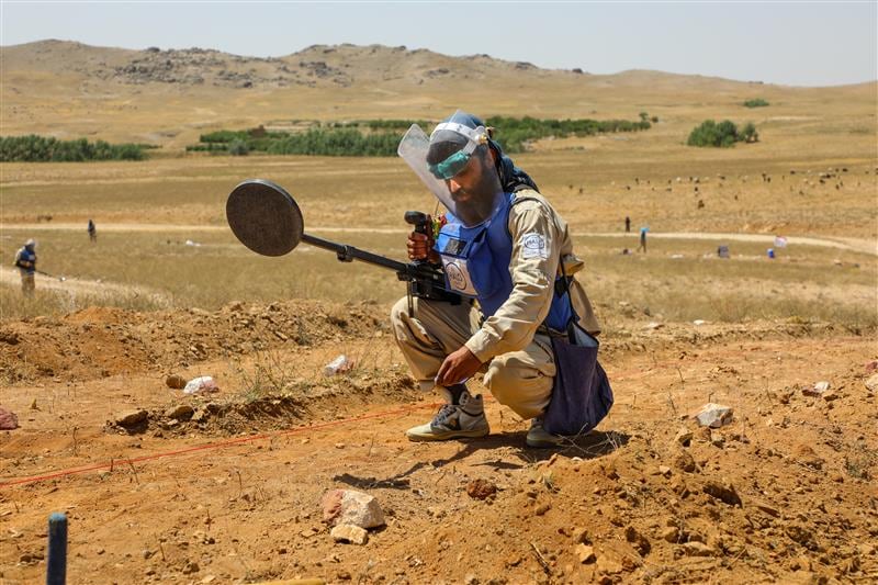 Handout of HALO Trust landmine-clearing worker in Afghanistan