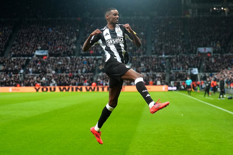 Newcastle United’s Alexander Isak celebrates scoring his side’s first goal against Wolves