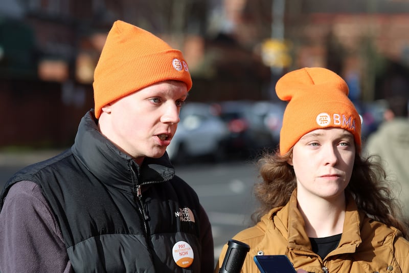 Ross Brown and Aoife Bannon F1 doctors at Royal Victoria Hospital. PICTURE MAL MCCANN