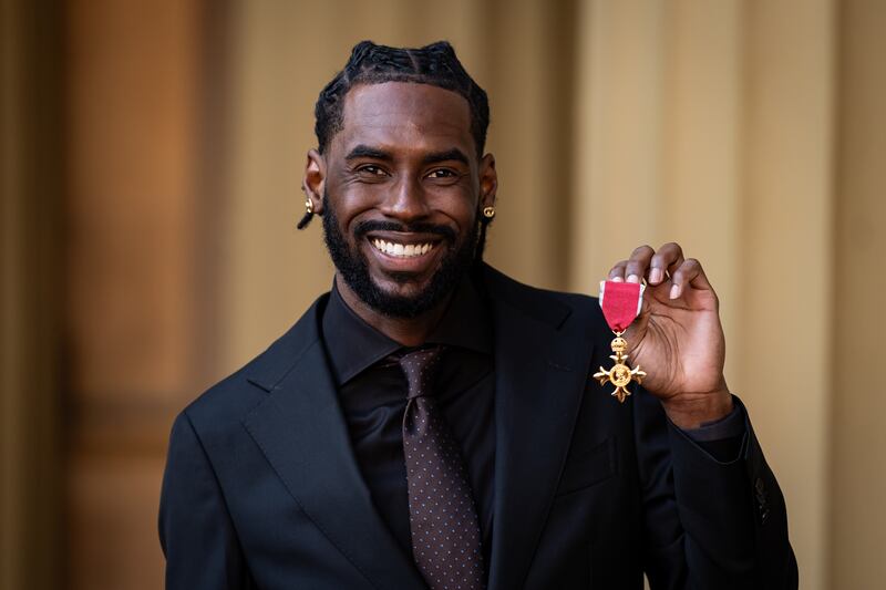 Kyron McMaster after being made an OBE