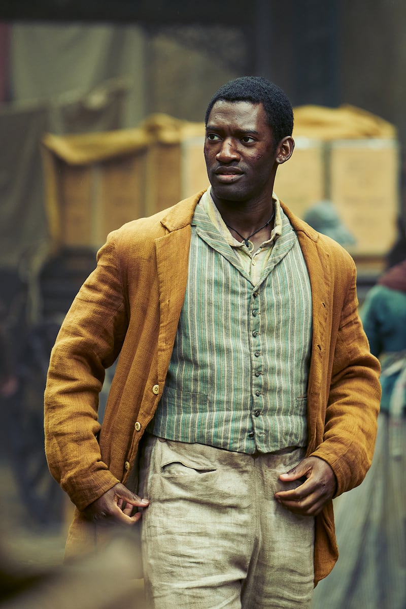 Malachi Kirby playing Hezekiah Moscow in A Thousand Blows (Disney+/Robert Viglasky photography)