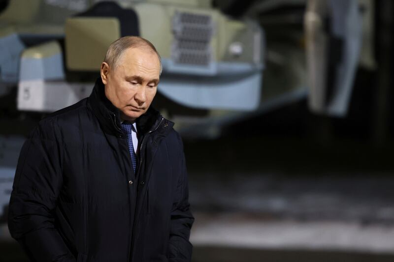 Russian President Vladimir Putin has persistently claimed that Ukraine had a role in the attack, which the country denies (Mikhail Metzel, Sputnik, Kremlin Pool Photo via AP)