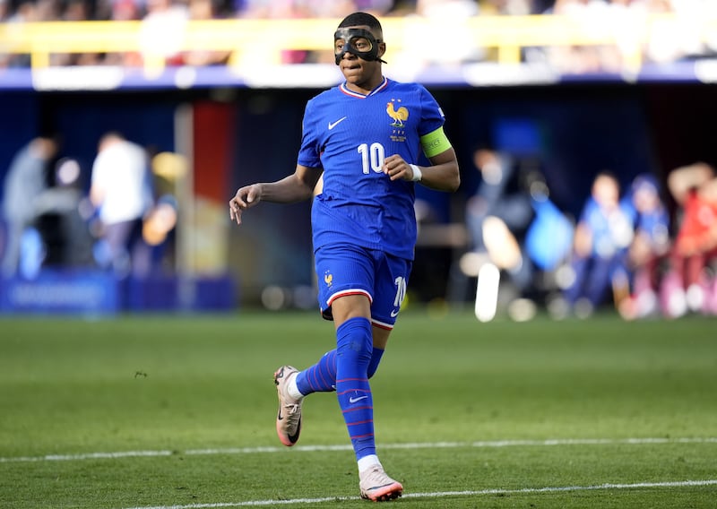Kylian Mbappe has had to play in a mask after breaking his nose