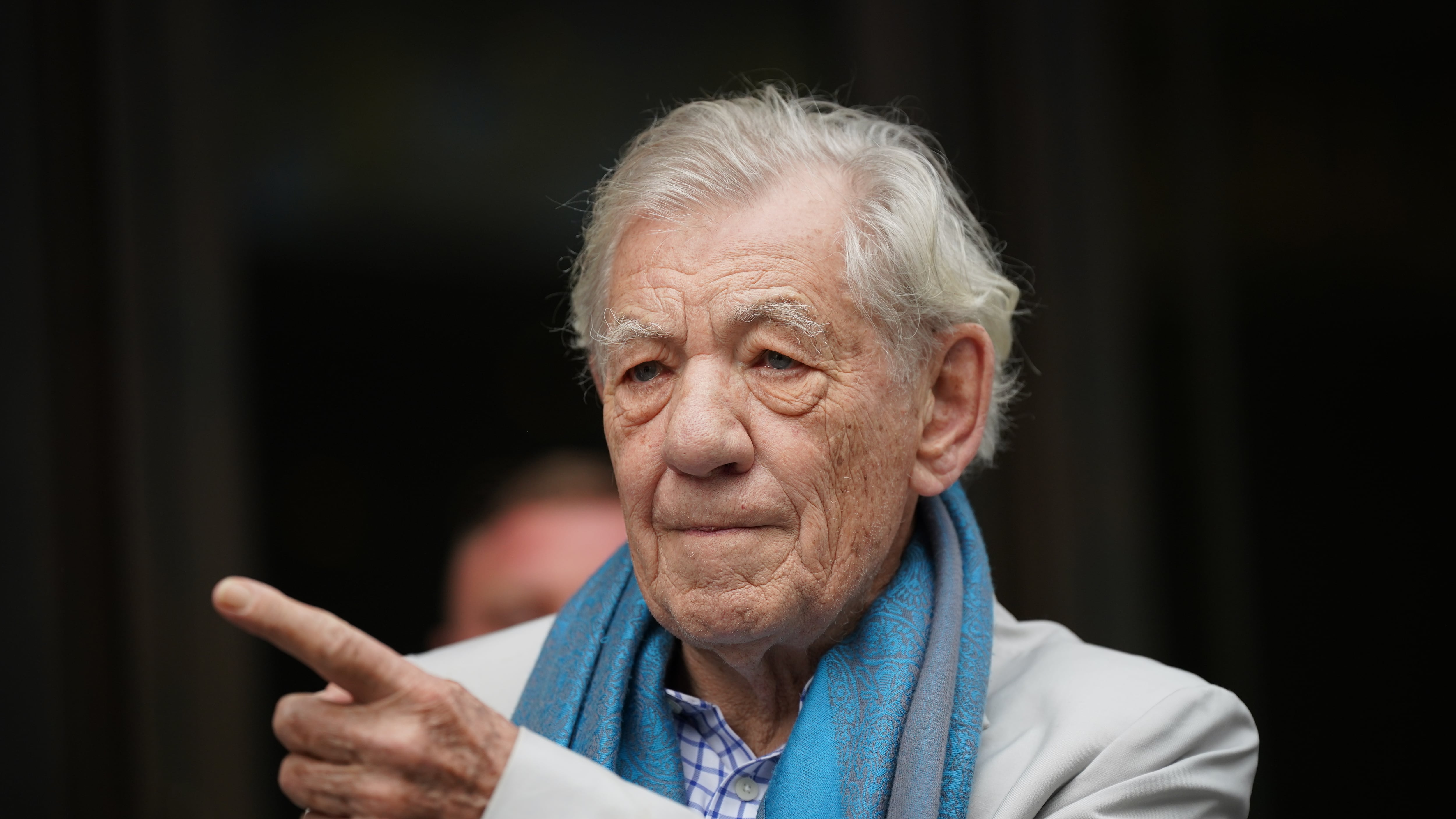 Sir Ian McKellen revealed he is having physiotherapy following his fall from a West End stage on Monday