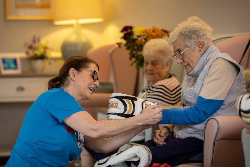 Residents at the care home are taking a fun and novel approach to keeping fit
