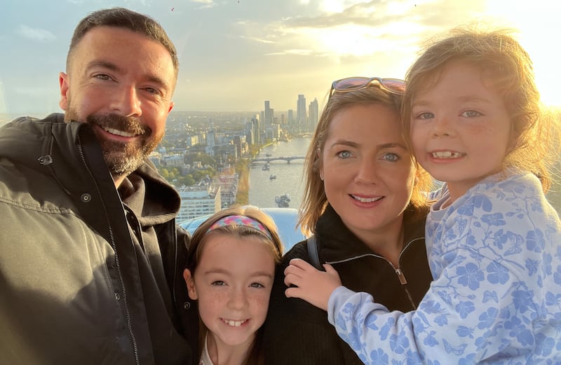 Breathtaking views of the city from the London Eye, (L-R): Ryan, Anna, Clare and Beth McAleer.