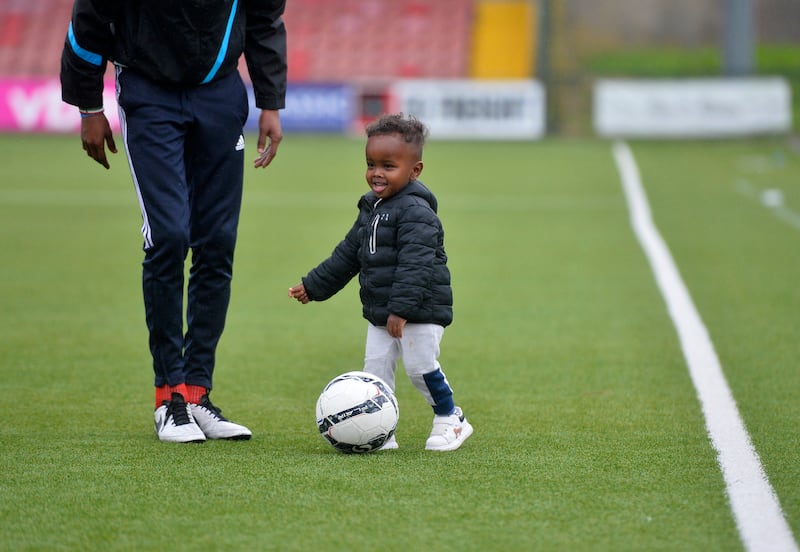 7 A side football competition at Cliftonville FC for people of Black / minority ethnic communities are welcomed to Solitude for a day of fun and football.  Pictured is Mahir Abtidon 2.  Picture Mark Marlow