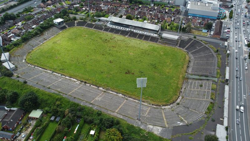 Casement Park GAA stadium in Belfast, Northern Ireland