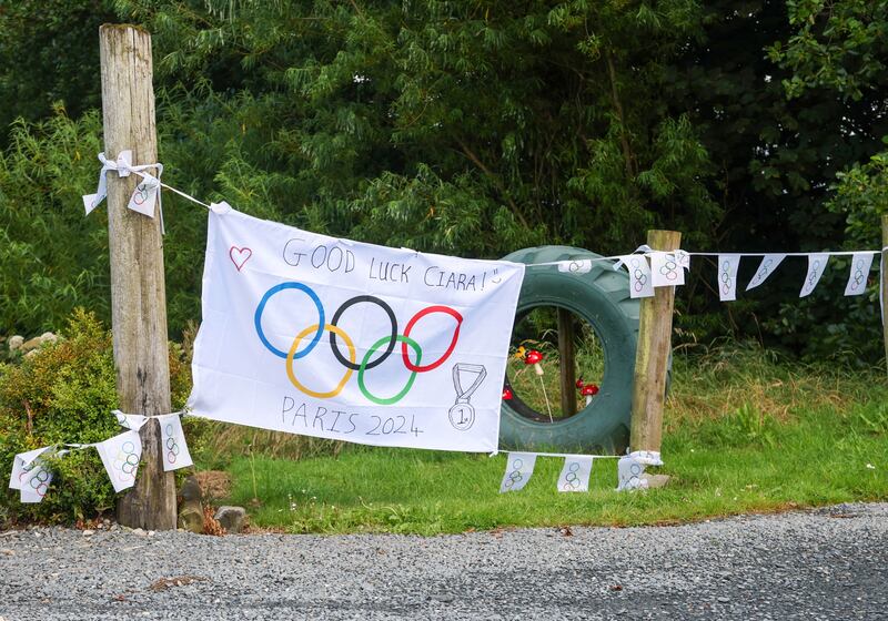 Portaferry decorated for Olympian Ciara Mageean.
PICTURE COLM LENAGHAN