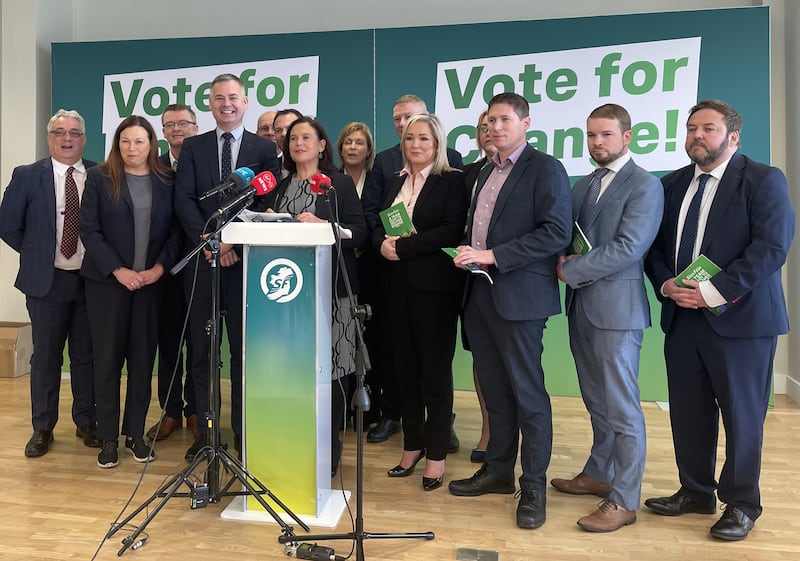 Sinn Fein leader Mary Lou McDonald and her frontbench team make a pitch to the electorate with five days to go before polling day